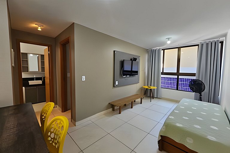 BIG 1 dorm com garagem FIXA, a 300m da PRAIA de Intermares