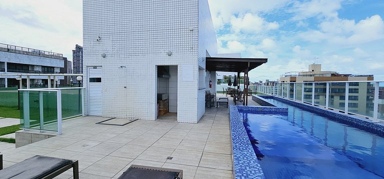 CABO BRANCO - 2 dorm, 5 pessoas, piscina, garagem!