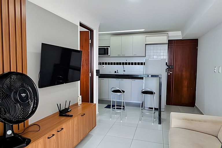 Vista Mar Bessa, 100m da orla, 1 dorm. e garagem
