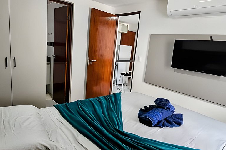 Vista Mar Bessa, 100m da orla, 1 dorm. e garagem