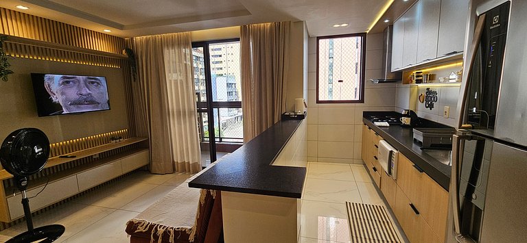 Belo apê 2Q c/ piscina a 200m do mar - Intermares