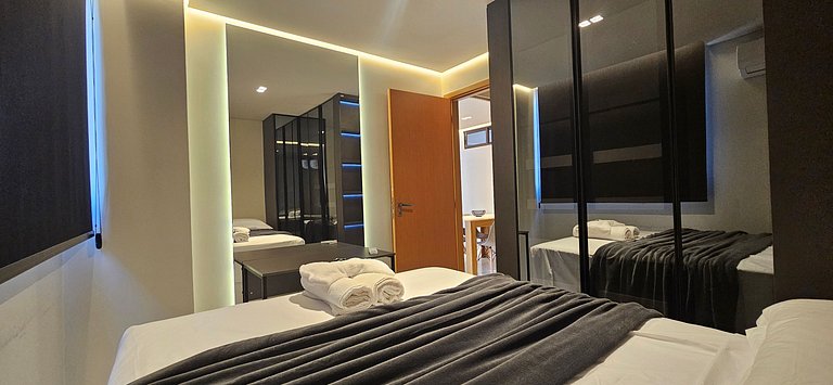 Belo apê 2Q c/ piscina a 200m do mar - Intermares