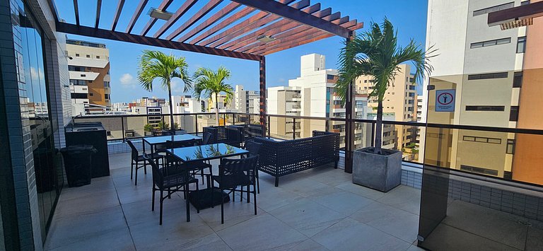 Belo apê 2Q c/ piscina a 200m do mar - Intermares