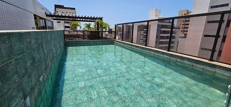 Belo apê 2Q c/ piscina a 200m do mar - Intermares