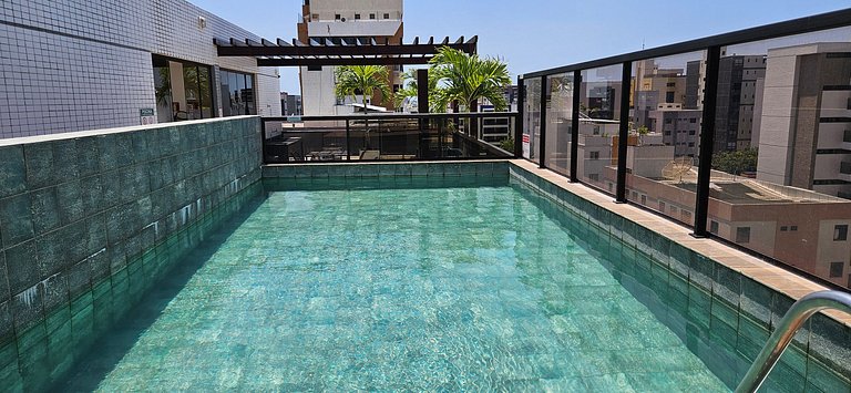 Belo apê 2Q c/ piscina a 200m do mar - Intermares