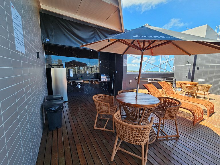 Intermares: flat NOVO p/3, garagem e PISCINA