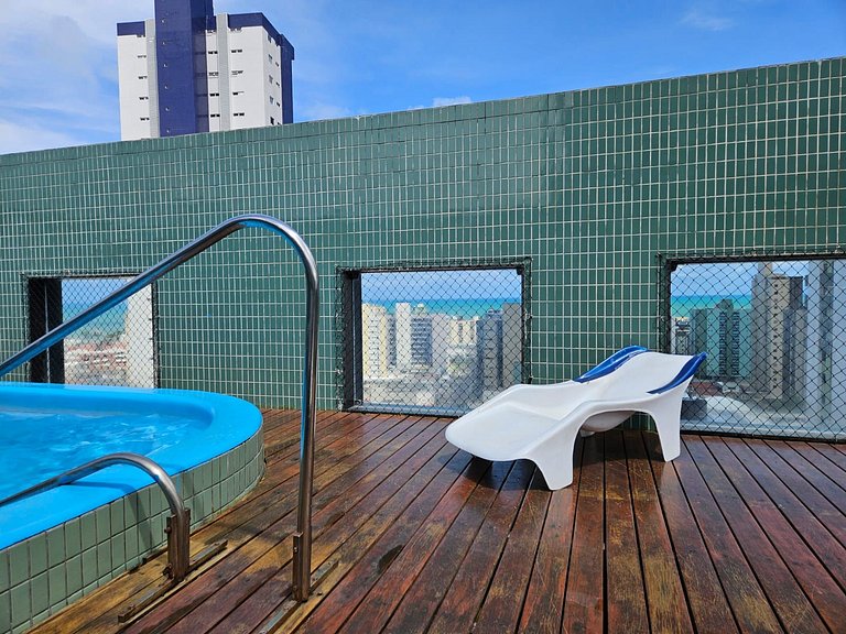 ACONCHEGANTE em Tambaú, piscina, garagem FIXA e completo!