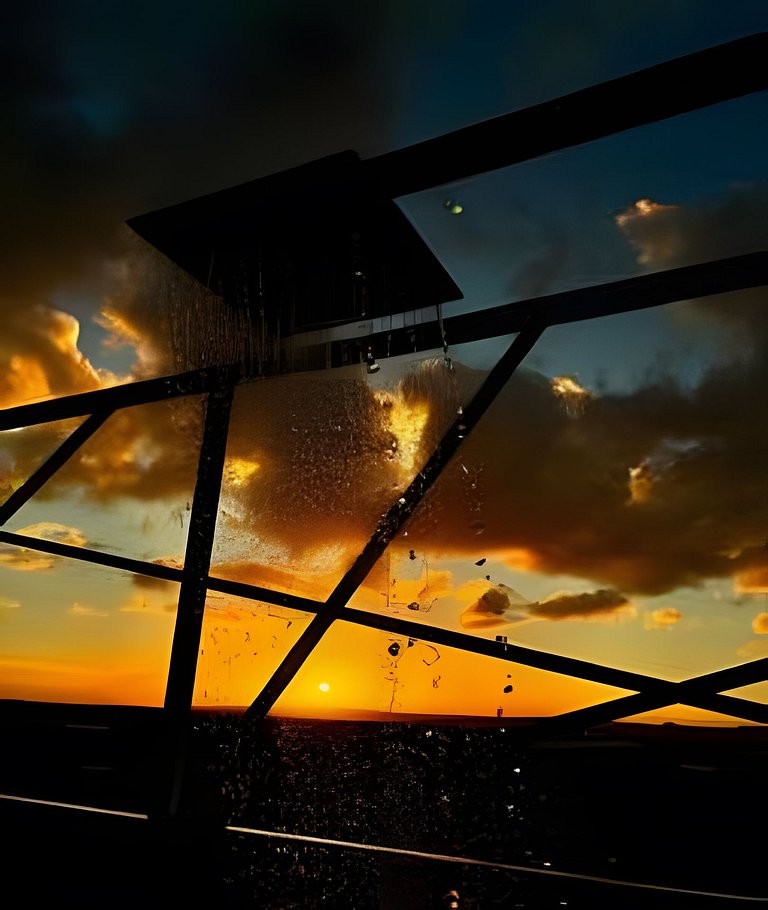 Flat NOVO/Piscina na cobertura vista Pôr do SOL